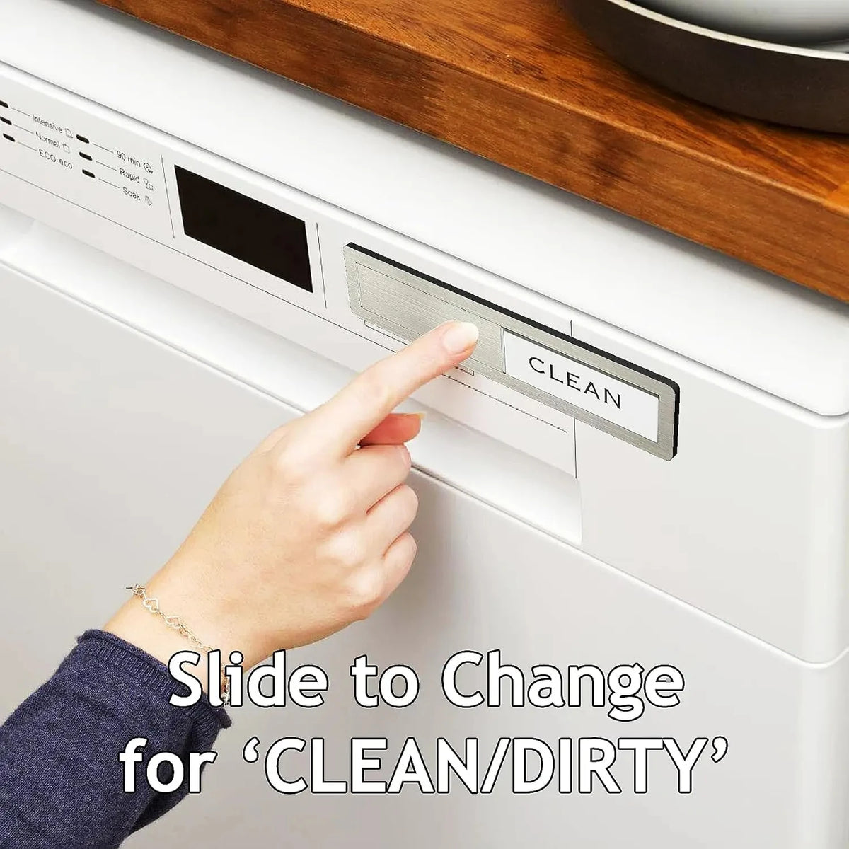 Dishwasher Magnet Clean Dirty Sign – Stainless Steel Slider Kitchen Magnet Sign Babs Default Title