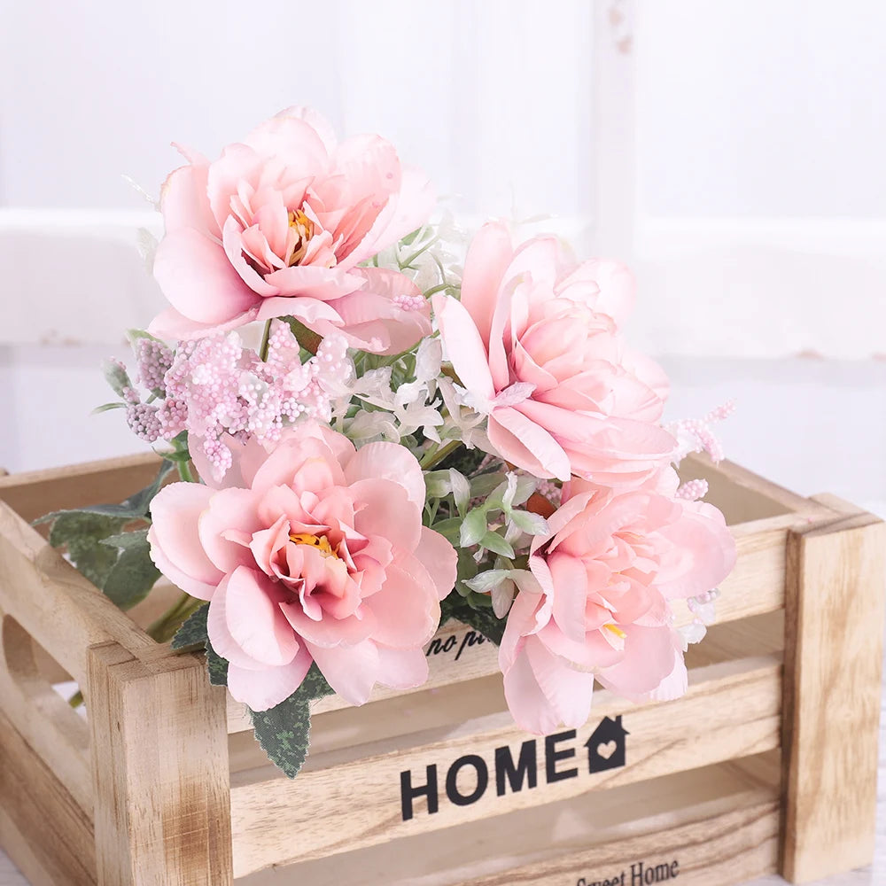 Artificial Silk Orchid Lotus Tea Rose Fake Flowers – 30cm Artificial Silk Flowers Babs Light Pink 1PC