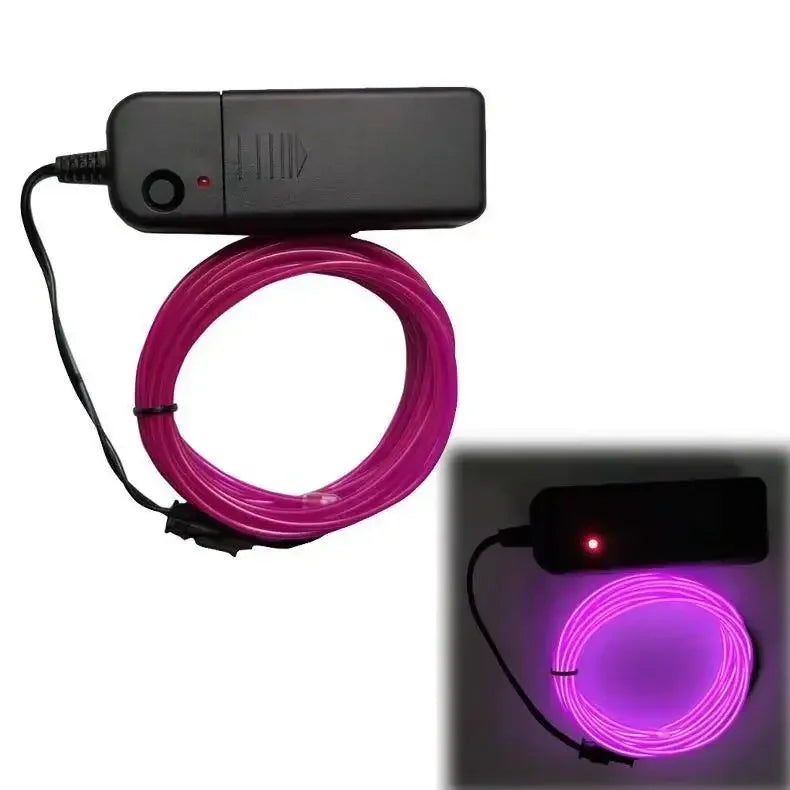 EL Wire Neon LED Glow Cable – DIY Costume, Car & Party Decor EL Wire Glow Cable Babs purple 2m length