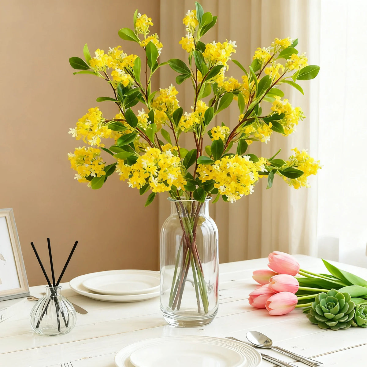 Artificial Silk Murraya Flower Branch – Wedding & Home Décor Artificial Flower Branch Babs