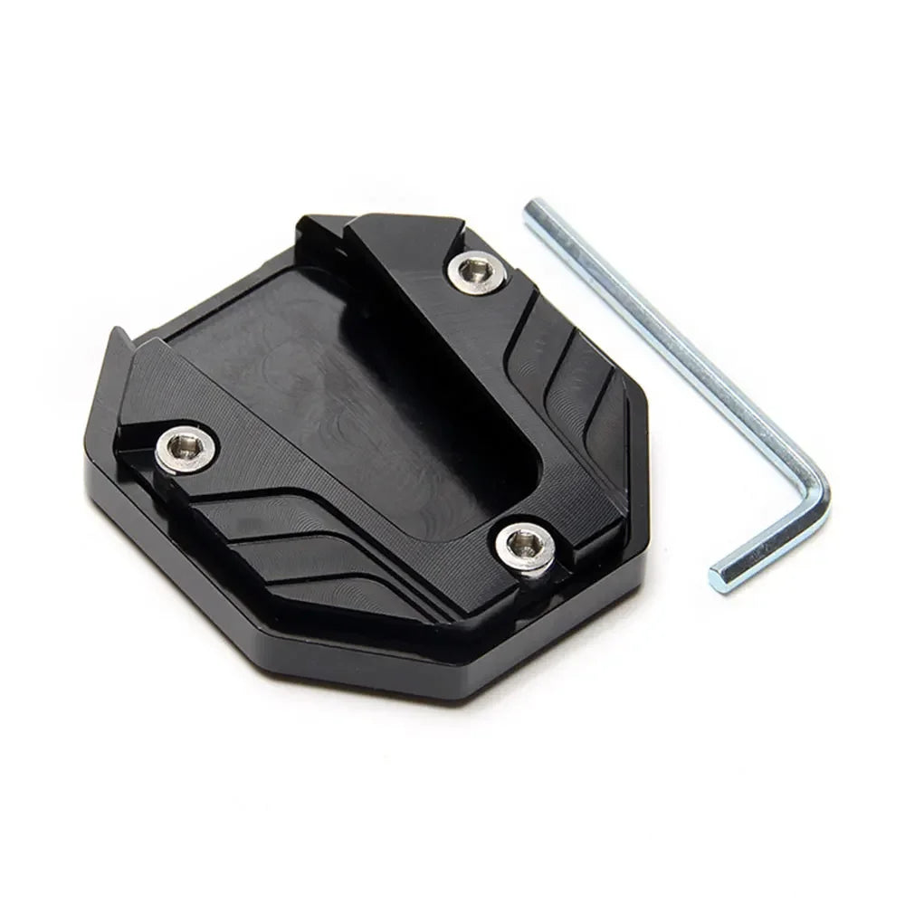 Aluminum Alloy Motorcycle Kickstand Extender Foot Pad Kickstand Extender Pad Babs Black