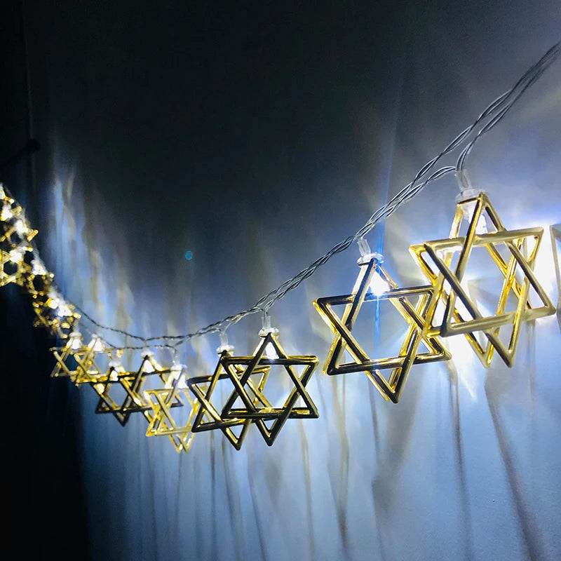 Hanukkah Star of David LED String Lights – 1.65M 10 LED Holiday String Lights Babs E