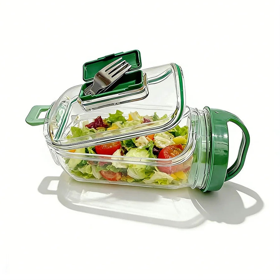 Salad Pod Leak-Proof Container with Flip Lid & Vertical Layers Salad Storage Container Babs