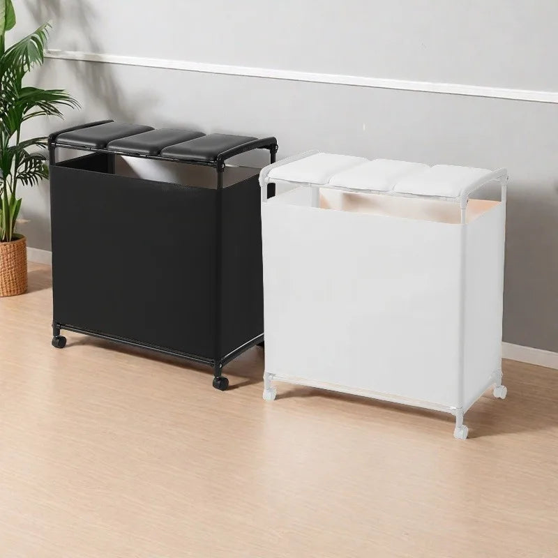 Modern Large Capacity Trash Can Rack with Wheels | 68×77×38cm Waste Sorting Rack Babs