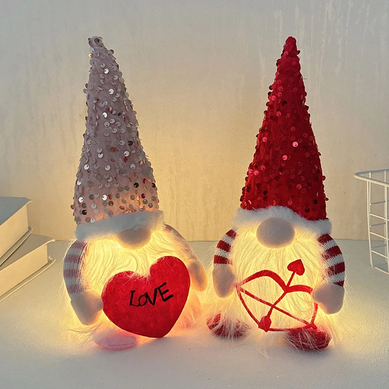 LED Glowing Faceless Gnome Plush Doll | Holiday & Valentine Décor Holiday Gnome Ornament Babs