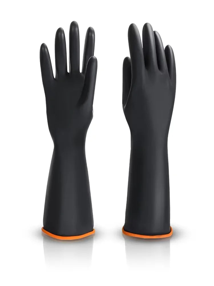 35cm Silicone Scrubbing Gloves – Latex Rubber Kitchen Dishwashing Kitchen Scrubbing Gloves Babs black 35CM