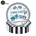 Race Car "Two Fast" 2nd Birthday Party Supplies Set Birthday Party Decor Babs 9inch plate