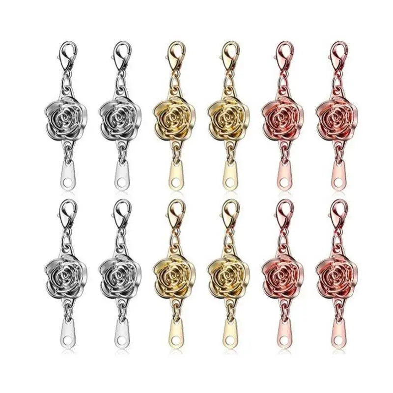 4pcs Rose Magnetic Clasp Set – DIY Necklace Jewelry Buckle Jewelry Magnetic Clasp Babs
