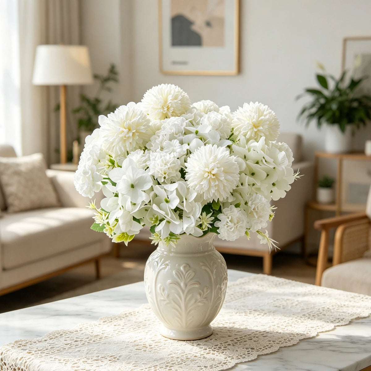 Silk Ball Chrysanthemum Artificial Flowers for Home & Wedding Artificial Silk Flowers Babs