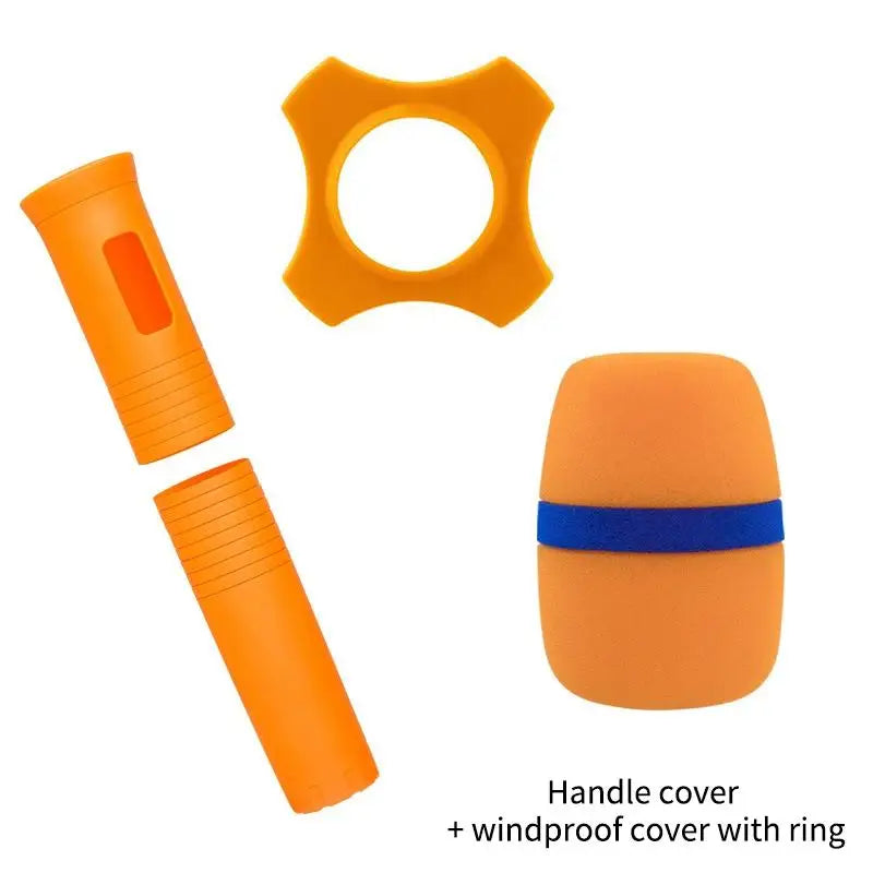 Wireless Mic Rubber Handle Cover – Non-Slip KTV Sleeve Set Mic Handle Cover Babs orange3