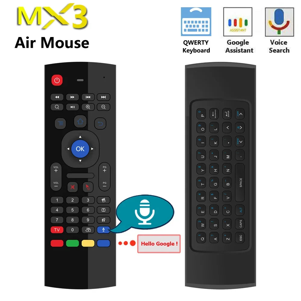 MX3 Air Mouse 2.4G Wireless Keyboard & Voice Remote for Android TV Wireless Air Mouse Remote Babs China Mainland Voice version