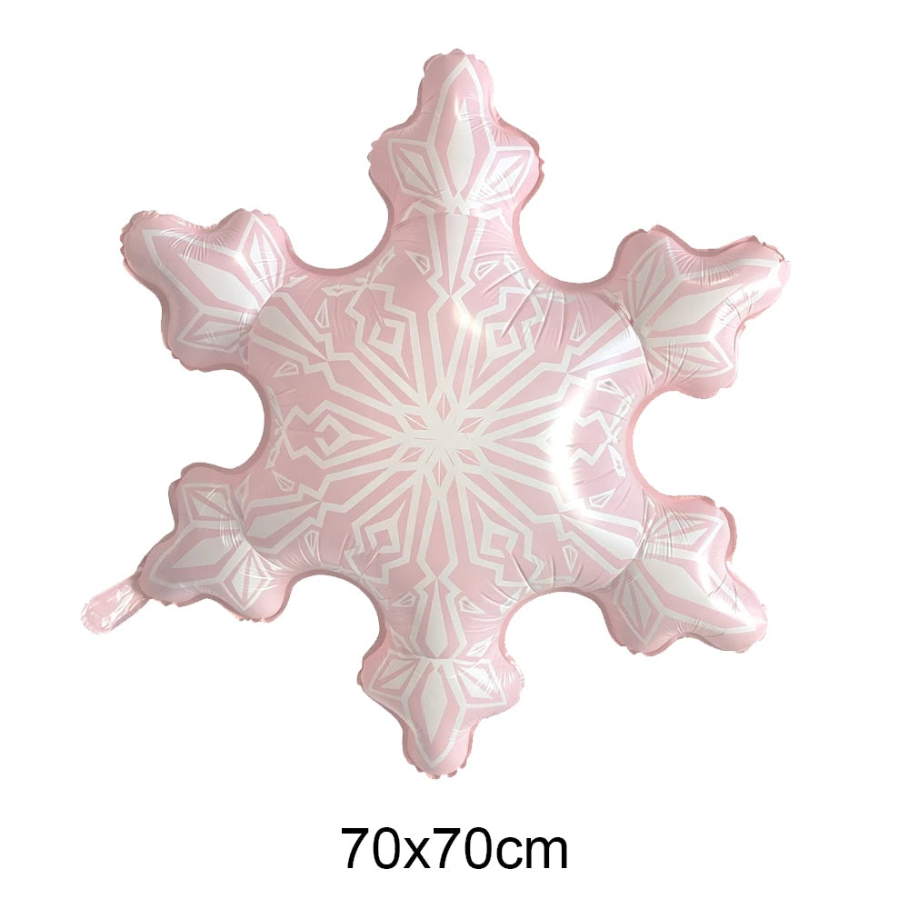 Snowflake Foil Balloons – White Pink Blue Party Décor Foil Party Balloons Babs Ruby As pictures show