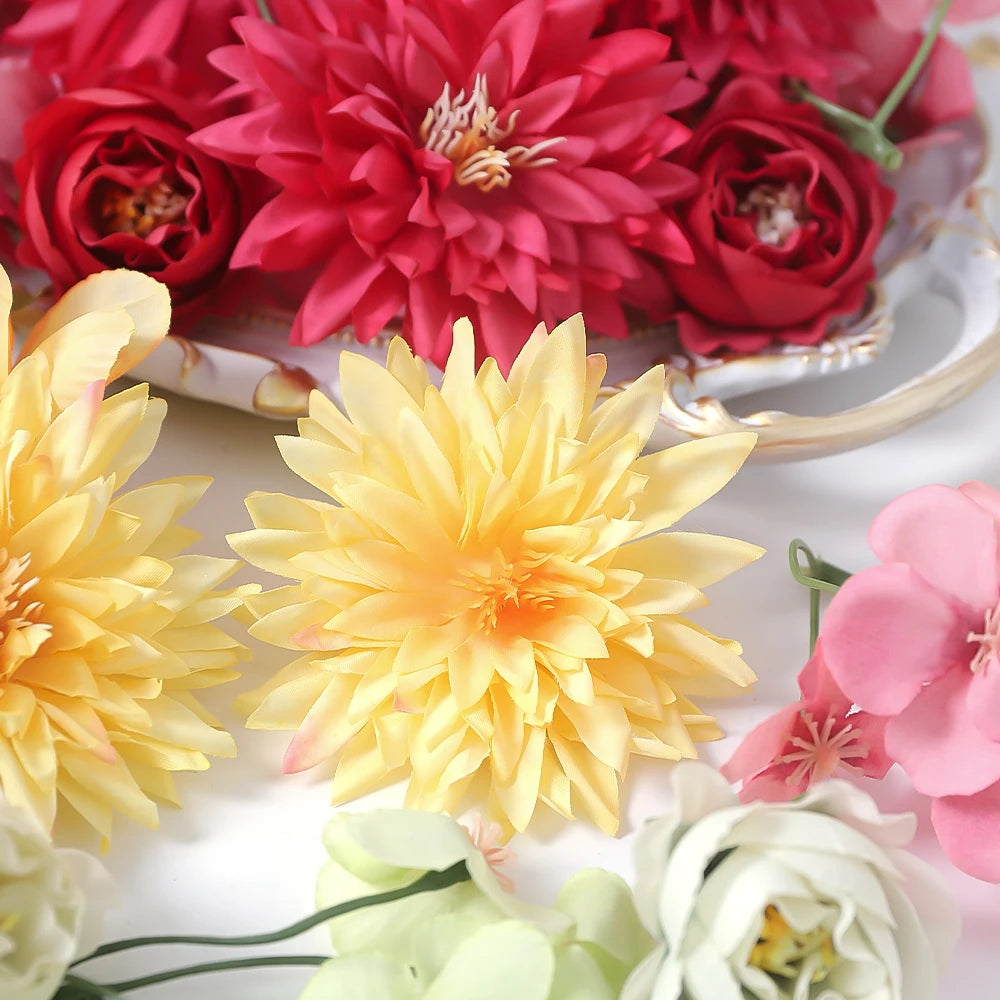 48pcs Pink Silk Artificial Rose Flower Heads – Wedding & DIY Decor Artificial Flower Heads Babs
