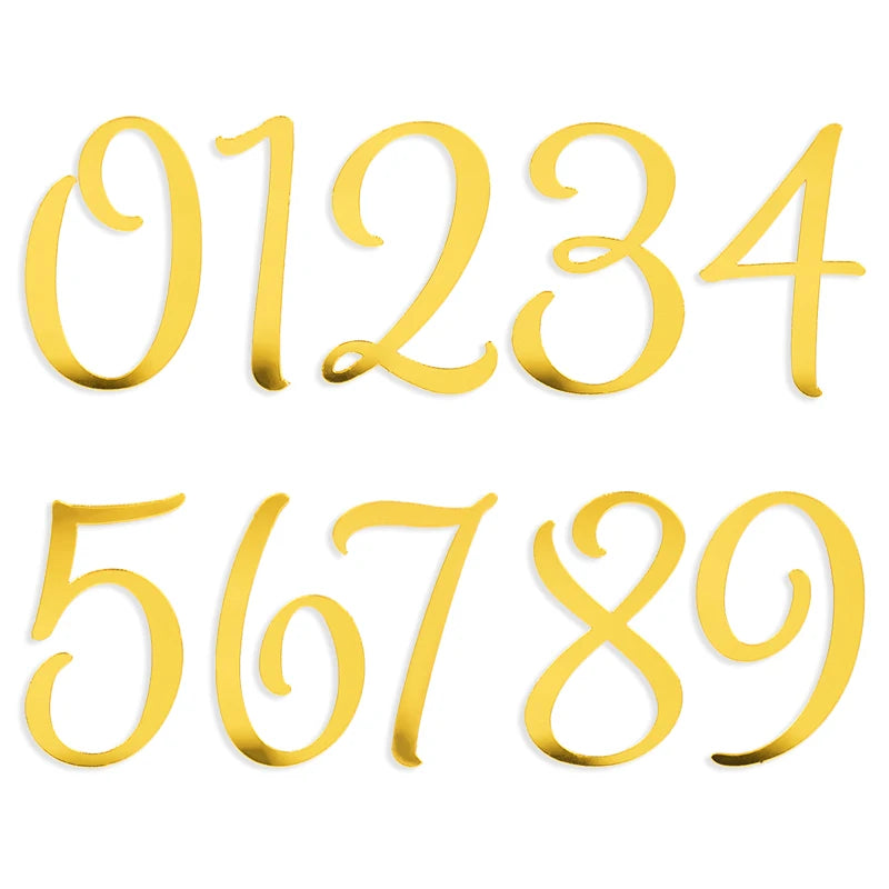Gold Acrylic Number Cake Toppers 0–9 Set | Party Décor Cake Topper Set Babs