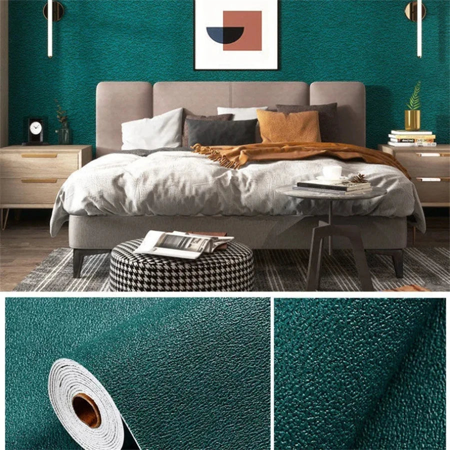 3D Self-Adhesive Wallpaper – Waterproof Wall Panel Decor Self-Adhesive Wallpaper Babs Diatom Dark green 1000cmx50cm
