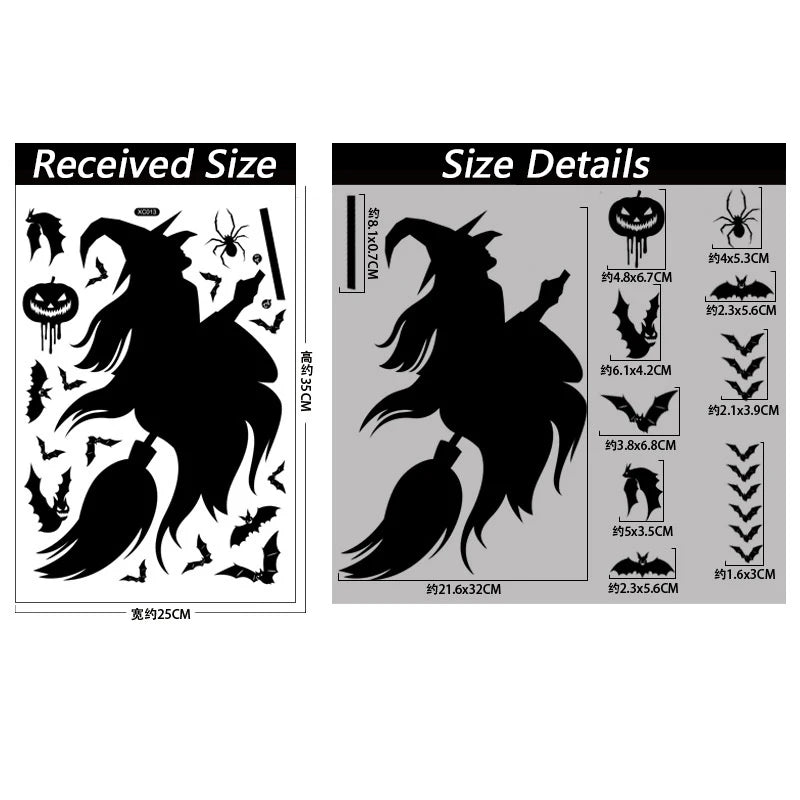 Halloween Removable Wall & Window Stickers – Bat Ghost Pumpkin Halloween Wall Stickers Babs 7
