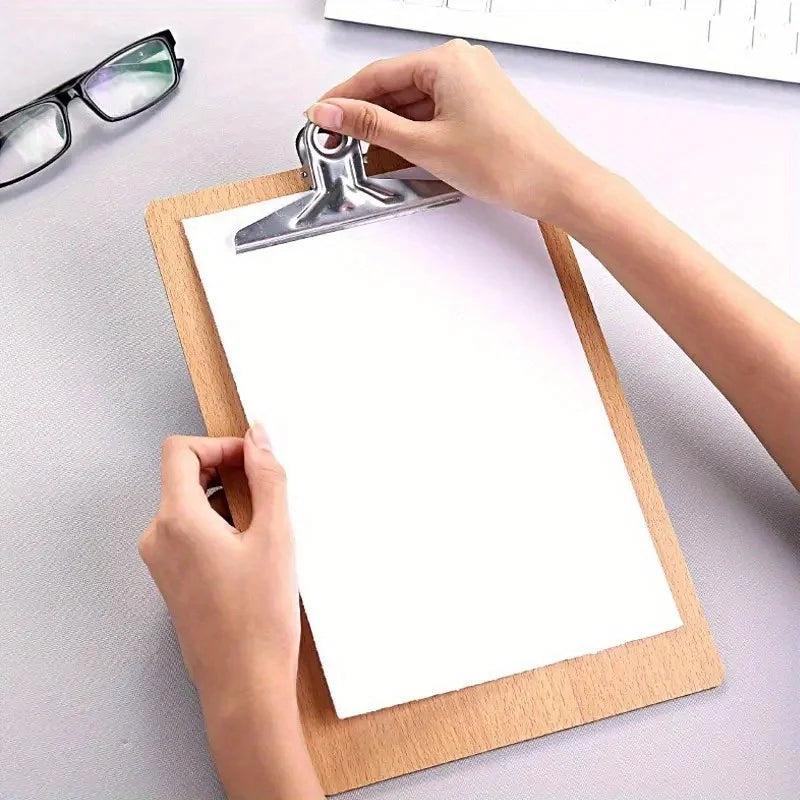 Wooden A4 Clipboard – Wood Writing Pad & Note Board with Clip Wooden Clipboard Babs