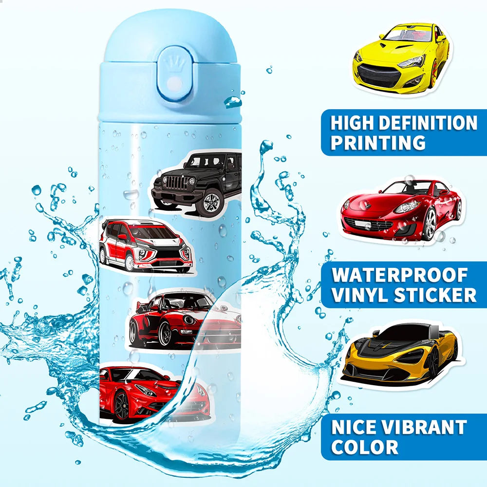 50pcs Race Car Stickers – Kids Birthday Party Decals Party Sticker Pack Babs