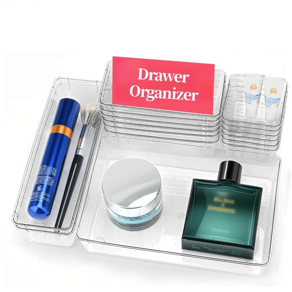 Transparent Stackable Drawer Organizer & Storage Box Dividers Drawer Organizer Bins Babs