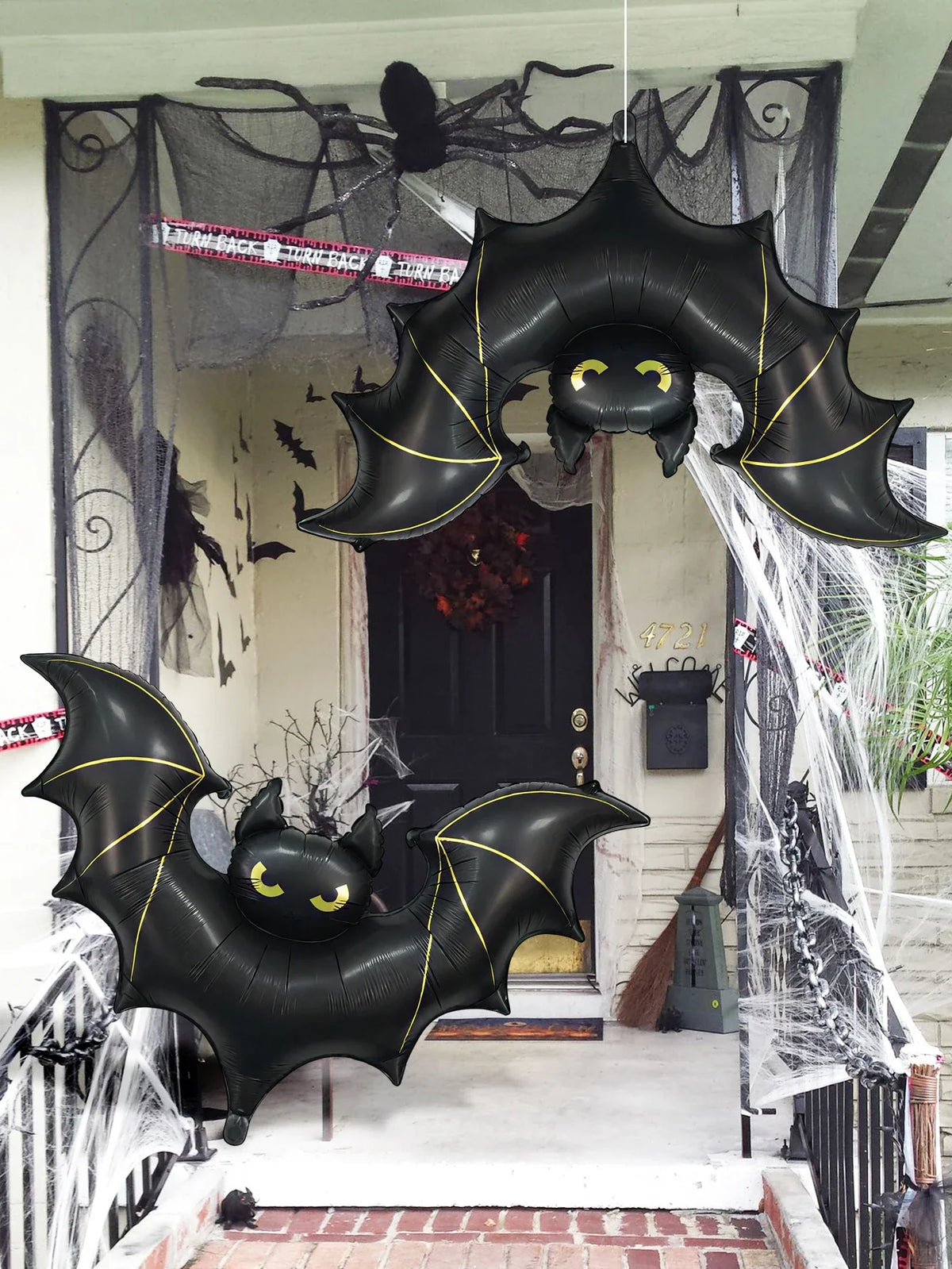 Giant Halloween Black Bat Foil Balloons 2pcs – Party Décor Halloween Balloon Decoration Babs