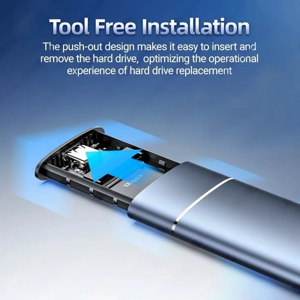 M.2 SSD Enclosure 10Gbps Aluminum NVMe SATA NGFF Tool-Free SSD Enclosure Babs