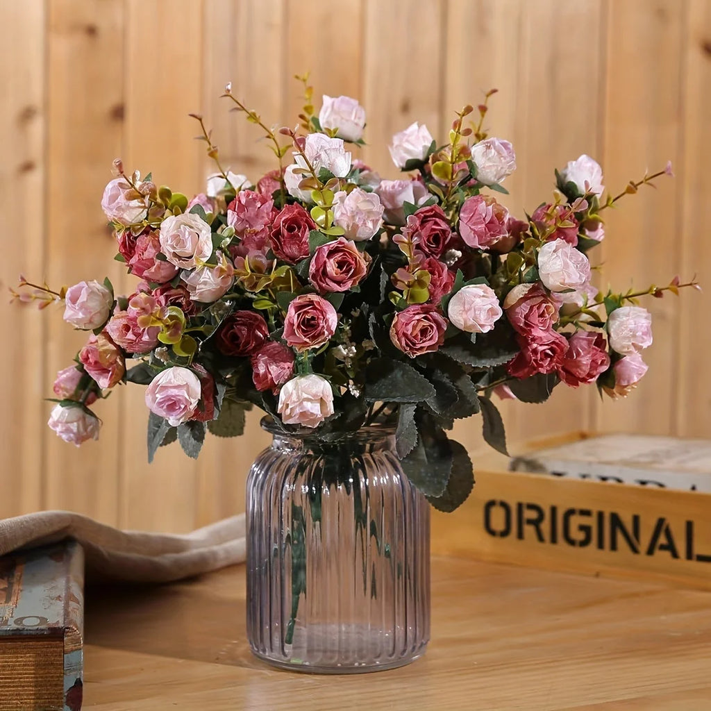 Artificial Silk Roses – Wedding, Home & Festival Decor (1–5 Pcs) Artificial Silk Flowers Babs