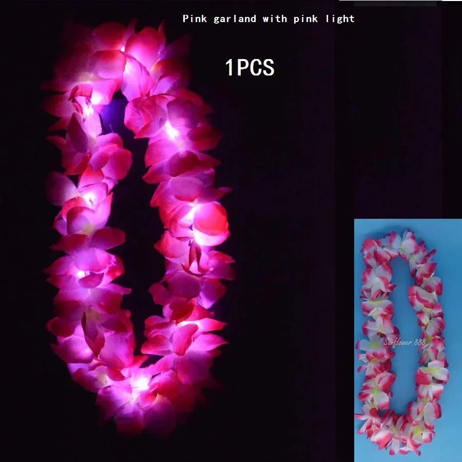 LED Hawaiian Leis Flashing Flower Necklace for Parties LED Party Necklace Babs 13 thick necklace