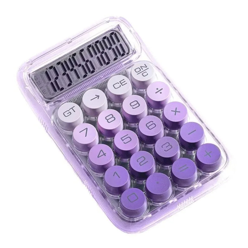Gradient Transparent Mini Calculator – 10-Digit Portable Portable Calculator Babs PURPLE