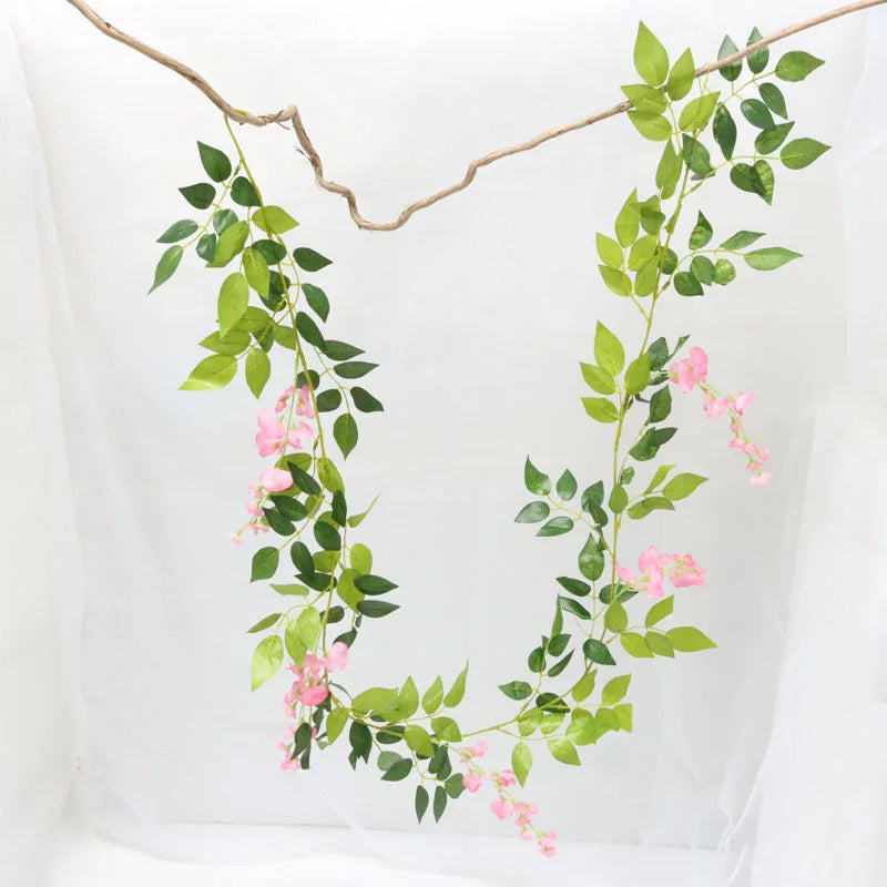 Artificial Flower Vine Wall Hanging – Silk Leaf Rattan Decor Artificial Flower Vine Babs 1 5 pcs