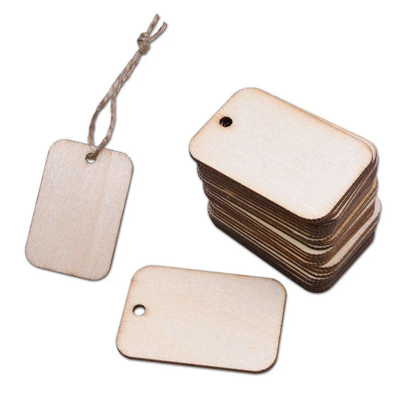 Unfinished Wood Slice Gift Tags with Rope | DIY Wedding & Party Wood Gift Tags Babs