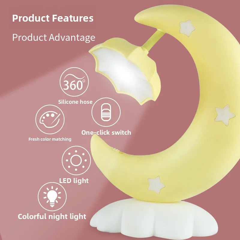 Star Moon LED Night Light USB Rechargeable Kids Nursery Lamp LED Night Light Babs
