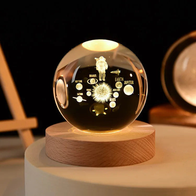 Saturn 3D Crystal Sphere Lamp – 6CM Galaxy Glass Ball Décor Decorative Sphere Lamp Babs 14-XXYHY 6x6CM