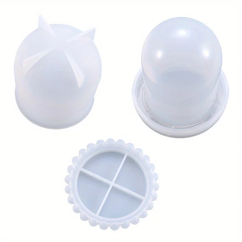 Cloche Bell Jar Silicone Resin Mold Set – Dome & Dice Cup Silicone Resin Mold Babs 1 Set