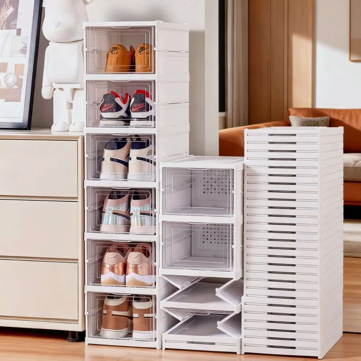 Clear Stackable Shoe Storage Boxes – Large Plastic Organizer Shoe Storage Organizer Babs