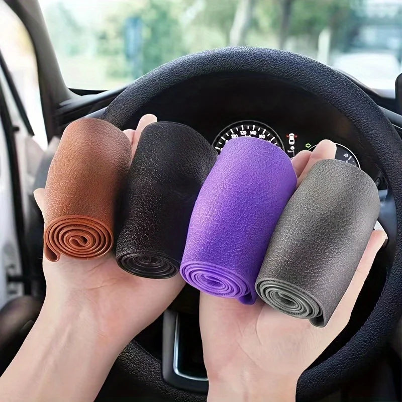 PU Leather Steering Wheel Wrap Tape – Non-Slip DIY Cover Steering Wheel Wrap Babs