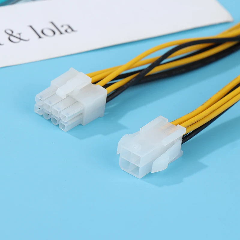 4-Pin to 8-Pin CPU Power Adapter Cable for ATX Motherboard PC Power Adapter Cable Babs
