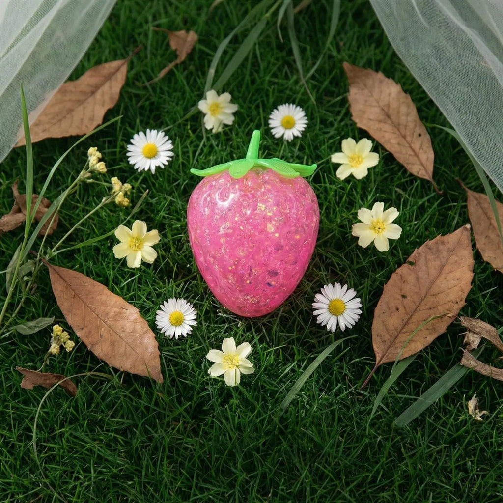Glitter Strawberry Squishy Fidget Toy – Kawaii Squeeze for Kids Squishy Fidget Toy Babs