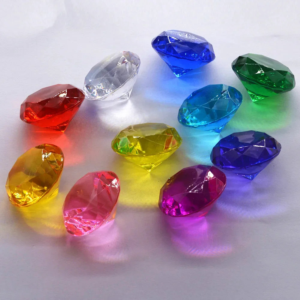 5pcs 40mm Large Plastic Diamond Decorations for Parties & Home Party Diamond Decor Babs
