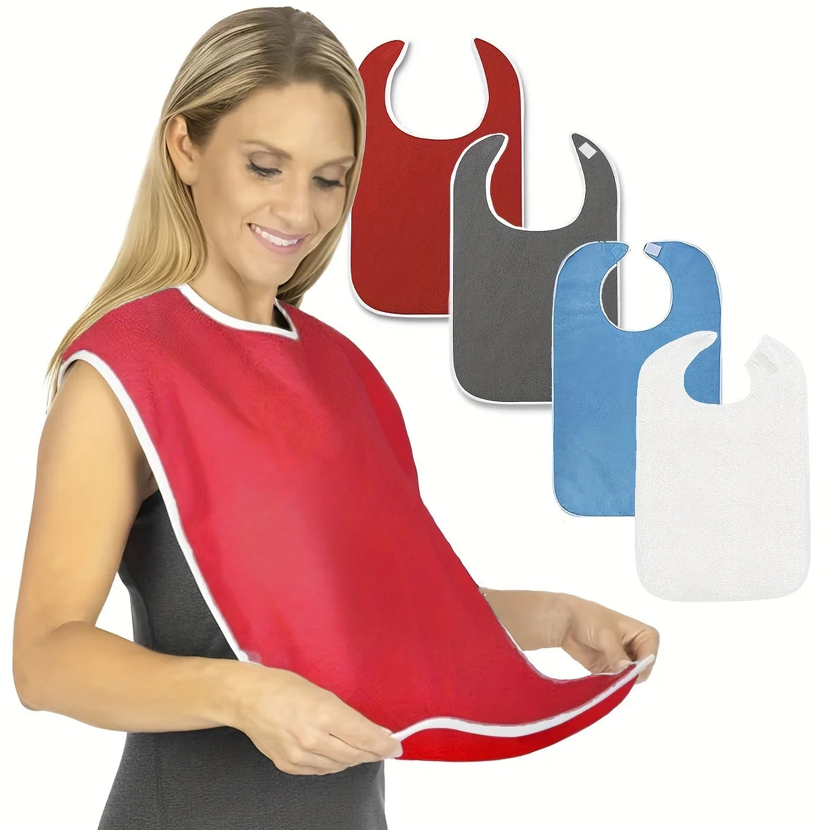 Stain-Resistant Adult Bib for Men & Women | Senior Mealtime Adult Dining Bib Babs