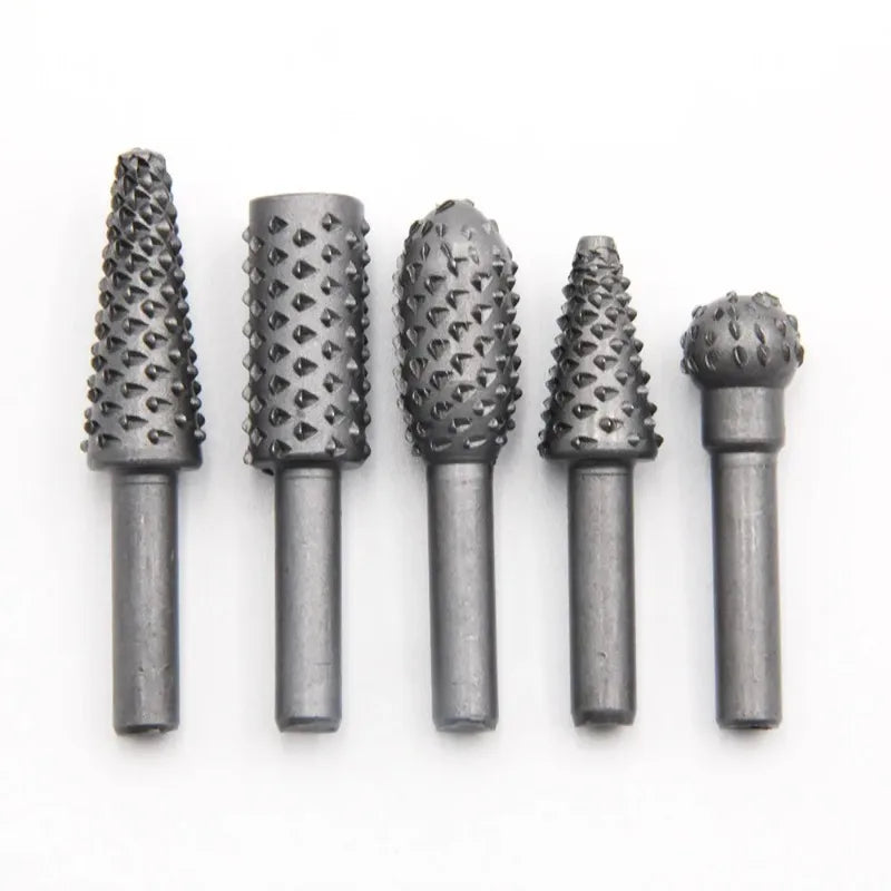 5pc Wolf Tooth Rotary File Set – DIY Woodworking Grinding Tools Rotary File Set Babs