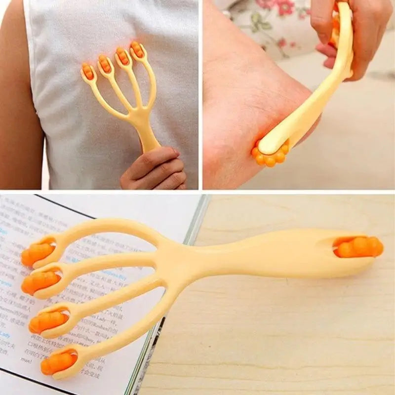Four-Claw Rolling Massager – Head, Foot & Body Roller Tool Body Massage Roller Babs