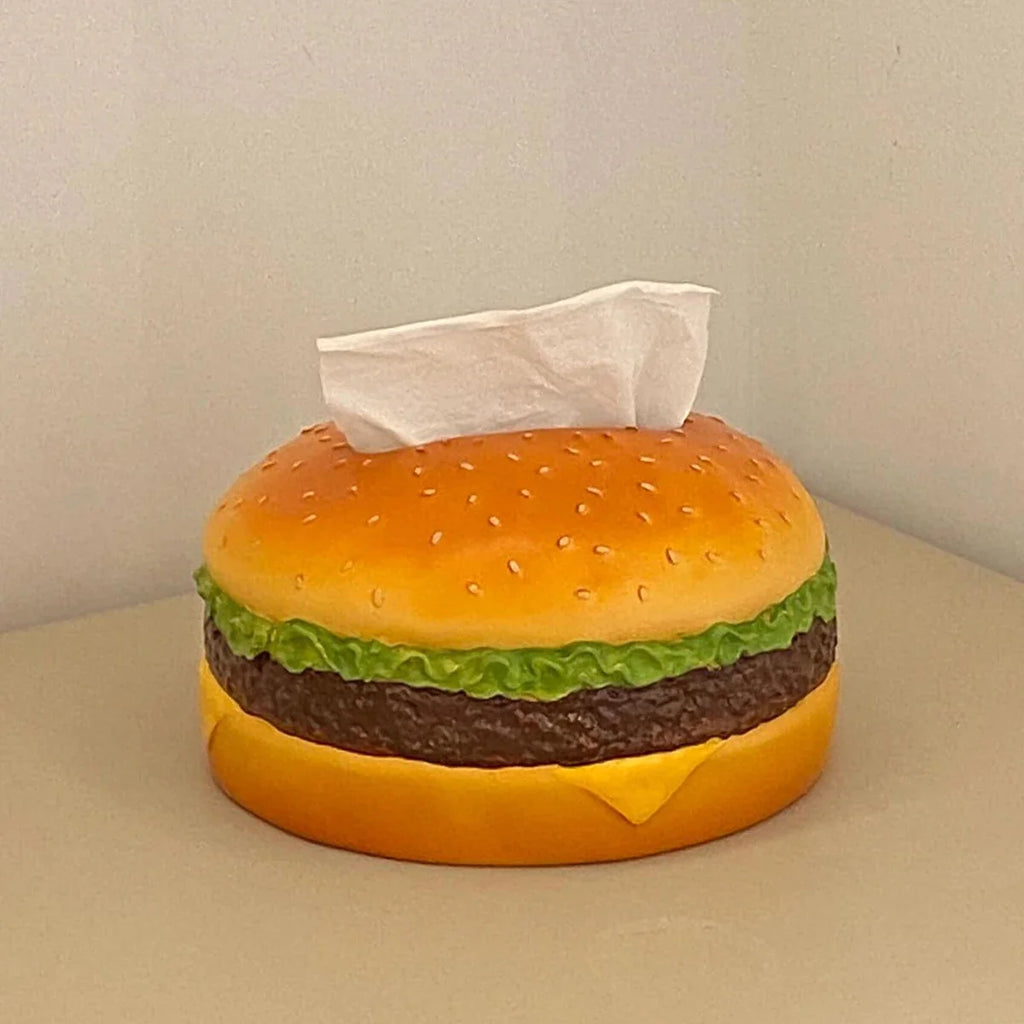 Hamburger Tissue Box Holder – Retro Home Decor Napkin Dispenser Novelty Tissue Holder Babs