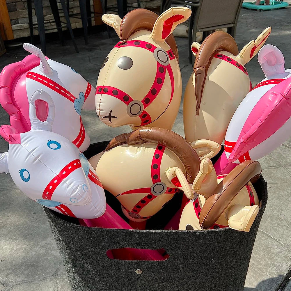 Inflatable Horse Head Stick Balloons – Western Cowboy Party Favors Party Balloon Favors Babs