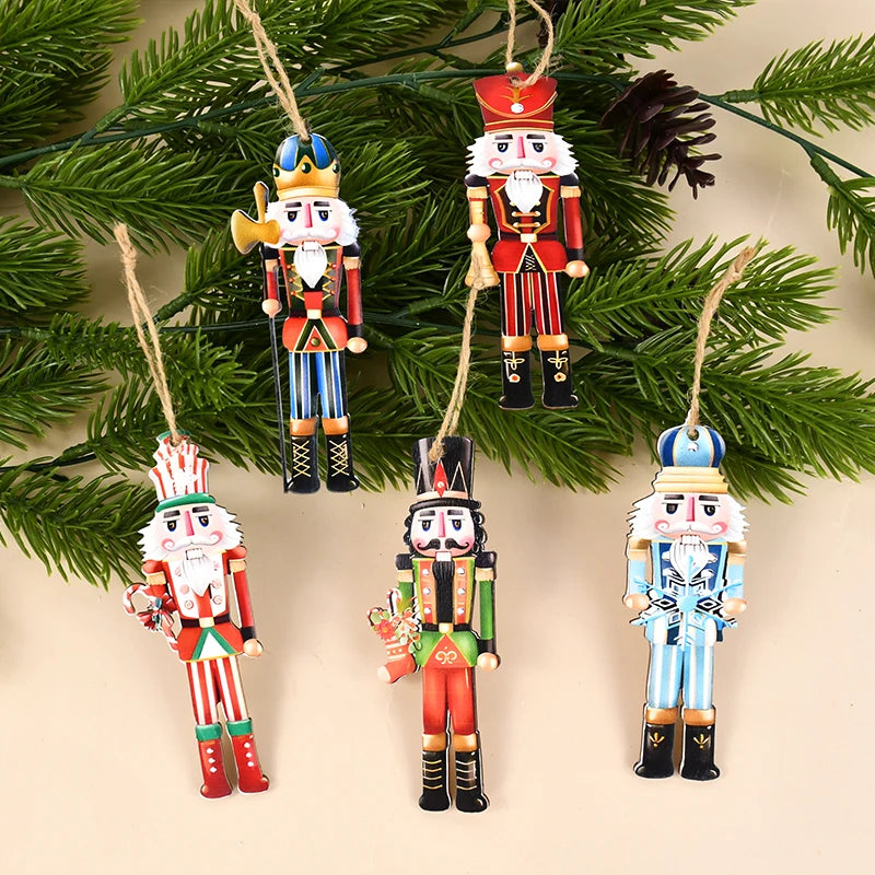 12pcs Christmas Nutcracker Soldier Wooden Tree Ornaments Christmas Tree Ornaments Babs