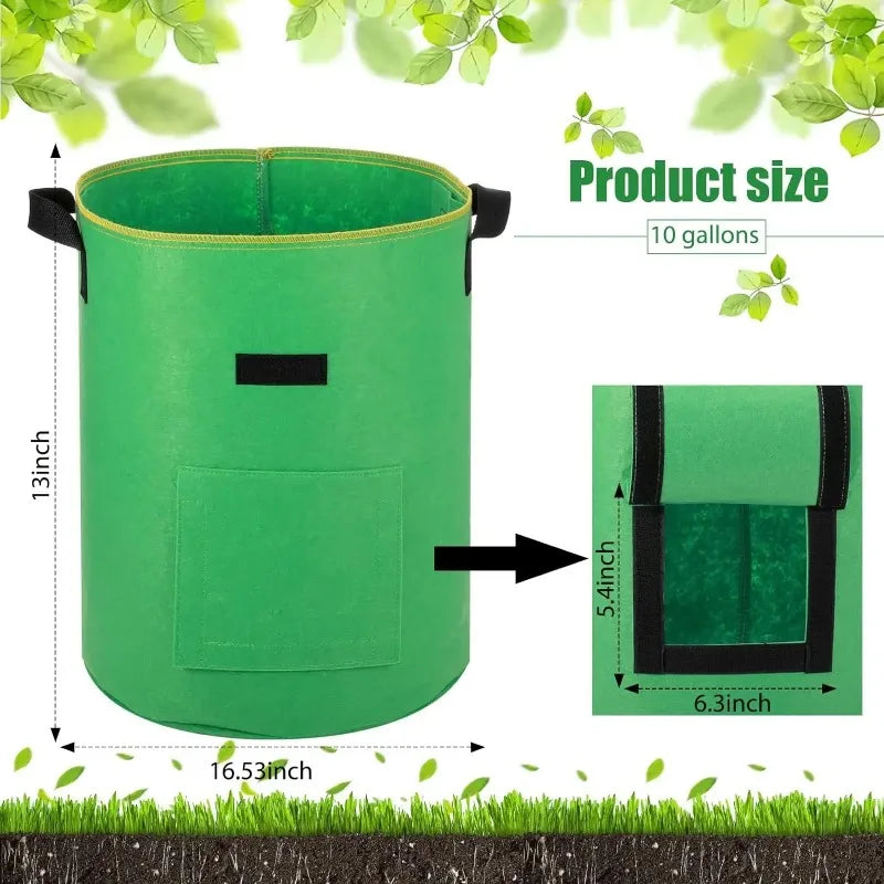 5/10 Gallon Fabric Plant Grow Bags – Potato & Vegetable Planter Fabric Grow Bags Babs