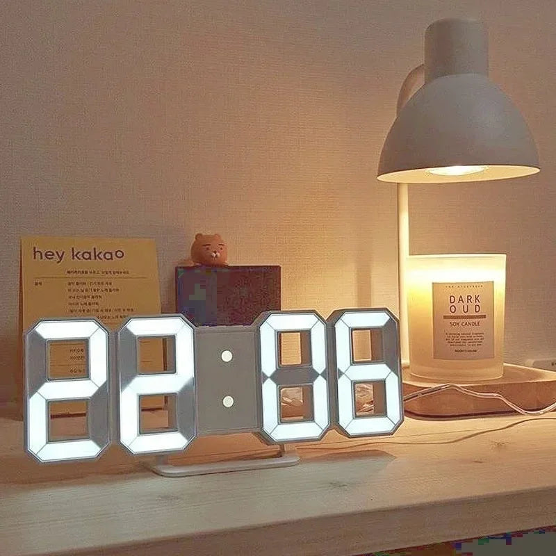 3D LED Digital Wall Clock – Night Mode, Alarm & Temperature LED Wall Clock Babs