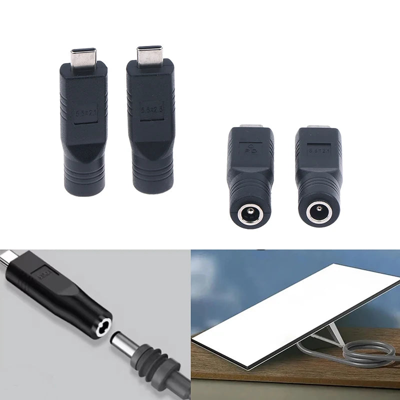 USB-C to DC 5.5mm Female Adapter – 5521 & 5525 (1-2 Pack) USB-C Power Adapter Babs