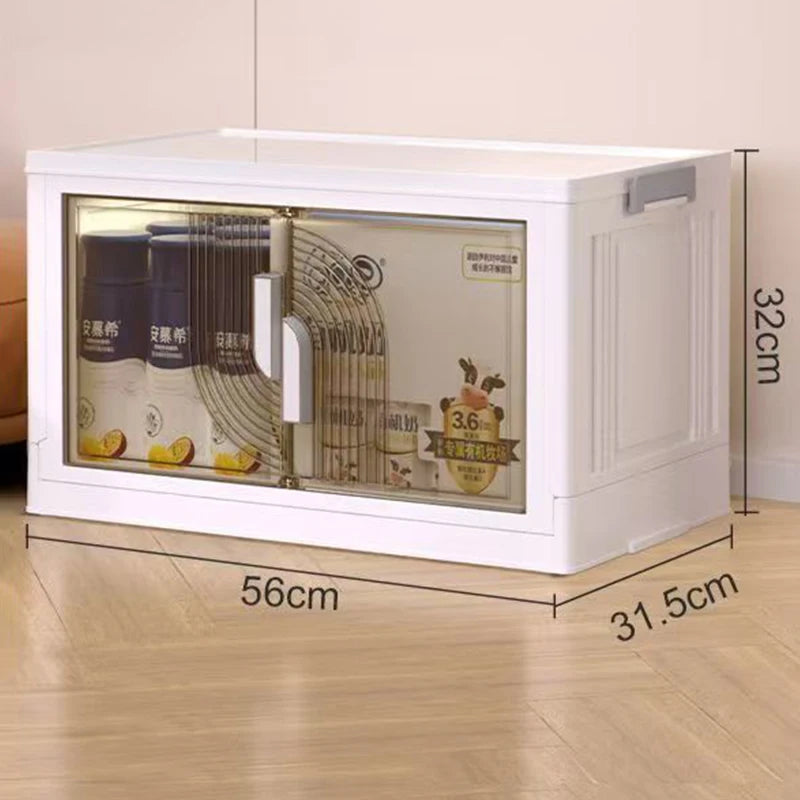Folding Transparent Storage Box with Lid – 56cm Organizer Folding Storage Box Babs 1 Layer