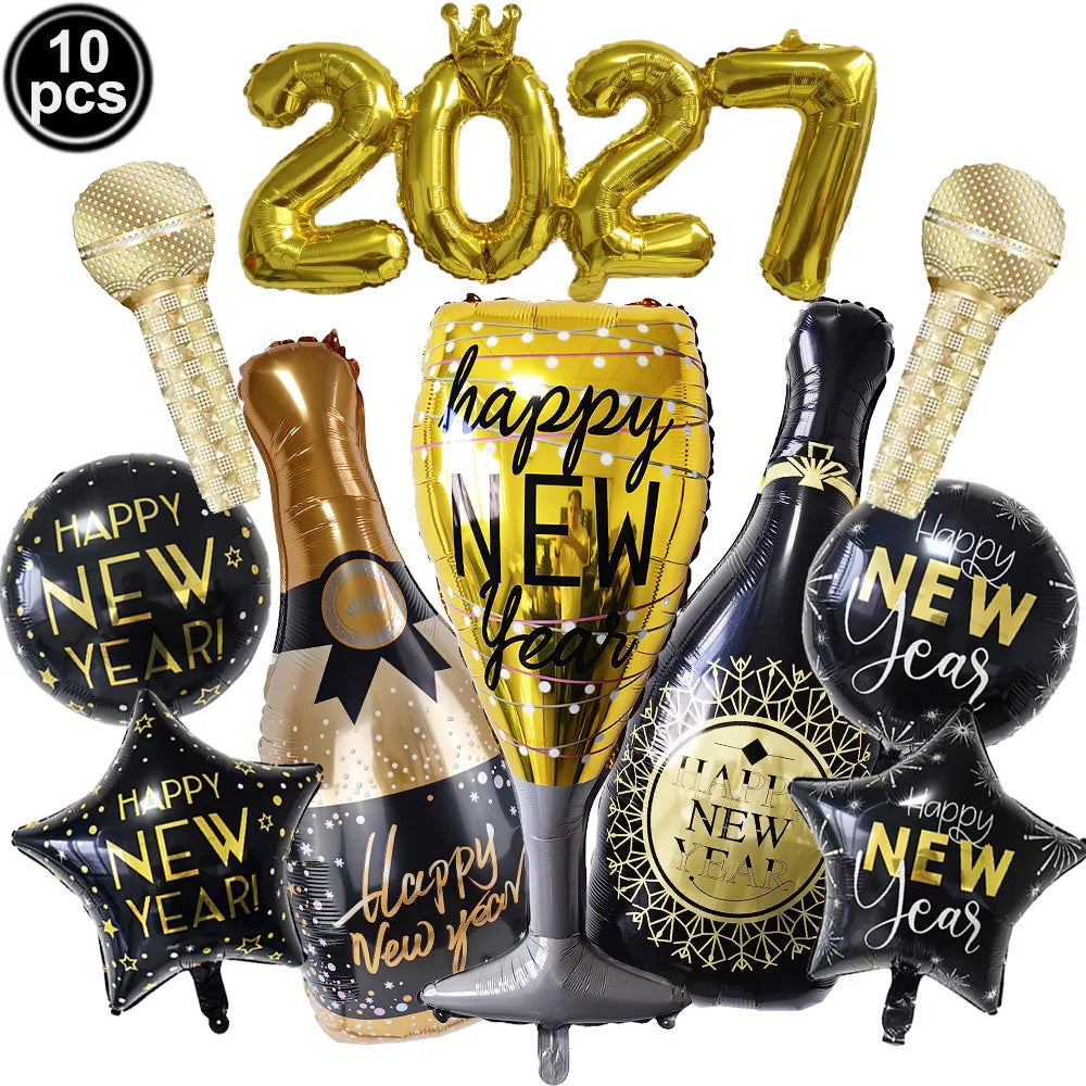 2027 New Year Foil Balloon Set – Gold, Silver & Champagne Party Foil Balloons Babs MULTI As pictures show