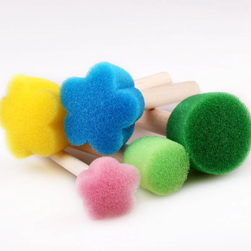 5-Piece Mini Sponge Painting Brush Set for Kids Arts & Crafts Kids Craft Brush Set Babs